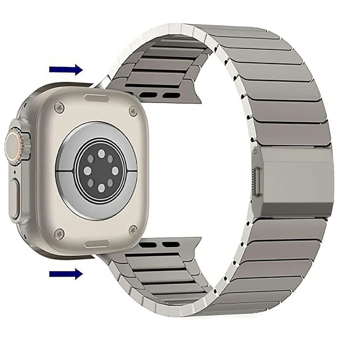 Watch Band for Apple Watch Ultra 3 2 1 49mm / Series 11 10 46mm / 9 8 7 45mm / SE3 SE2 SE 6 5 4 44mm / 3 2 1 42mm Replacement Titanium Strap - Black - 6