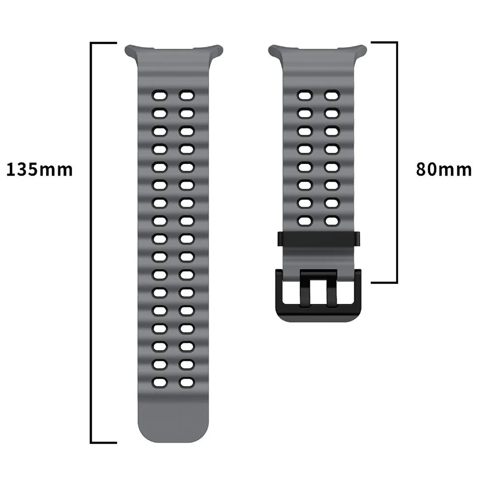 For Samsung Galaxy Watch Ultra2 47mm / Watch Ultra (2025) 47mm / Watch Ultra 47mm Silicone Band Dual Color Replacement Watch Strap - White+Black - 7