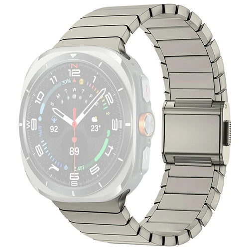 For Samsung Galaxy Watch Ultra2 47mm / Watch Ultra (2025) 47mm / Watch Ultra 47mm Band Stainless Steel Replacement Watch Strap - Titanium - 1
