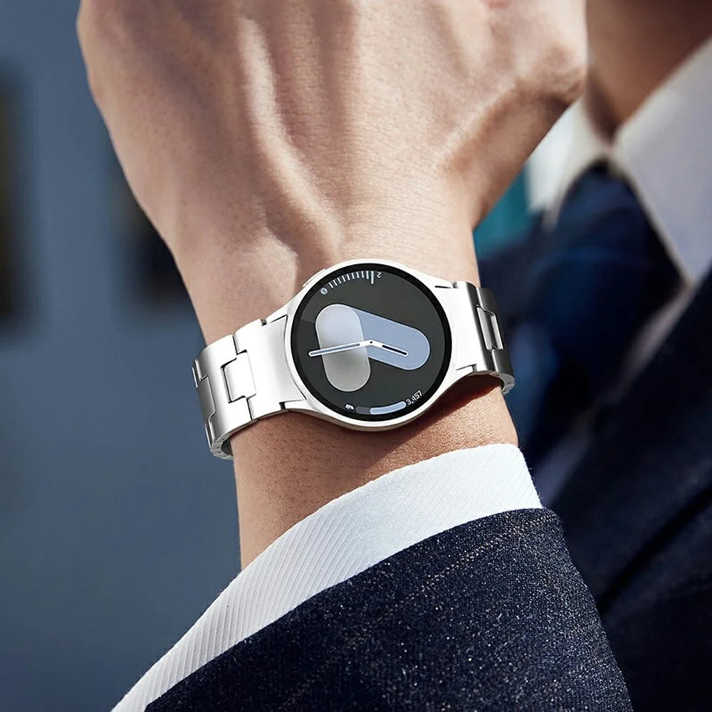 Watch Band for Samsung Galaxy Watch7 / Watch FE / Watch6 / Watch5 / Watch4 Stainless Steel Strap - Silver - 5