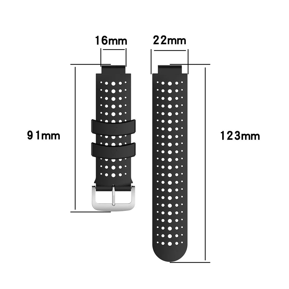 Two Color Silicone Watch Strap Bracelet Wristband Replacement for Garmin Forerunner 735XT 620 630 220 230 235 - Black / Grey - 6
