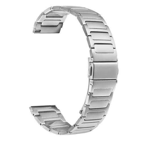 For Garmin Vivoactive 4 Band Silver Stainless Steel Metal Watch Strap - 1