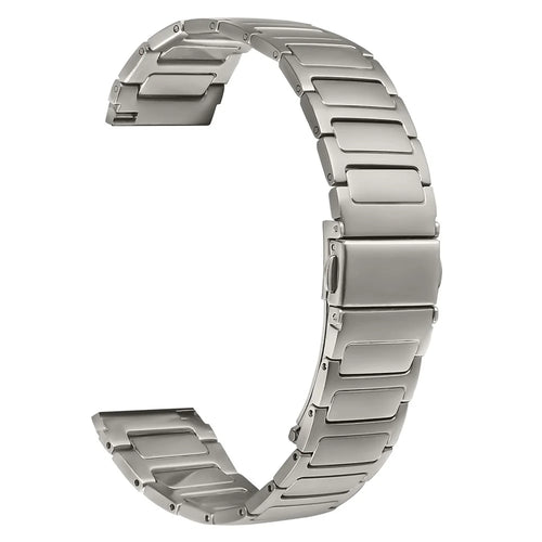 For Garmin Vivoactive 4 Watch Band Adjustable Titanium Color Stainless Steel Metal Watch Strap - 1
