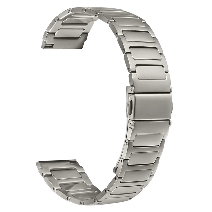 For Garmin Vivoactive 4 Watch Band Adjustable Titanium Color Stainless Steel Metal Watch Strap - 1