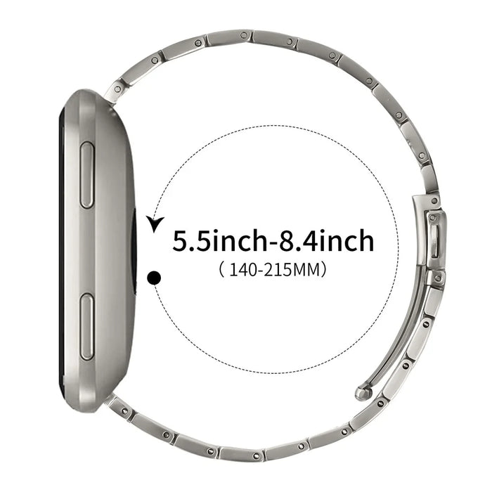 For Garmin Venu 2 Watch Band Adjustable Titanium Color Stainless Steel Metal Watch Strap - 3