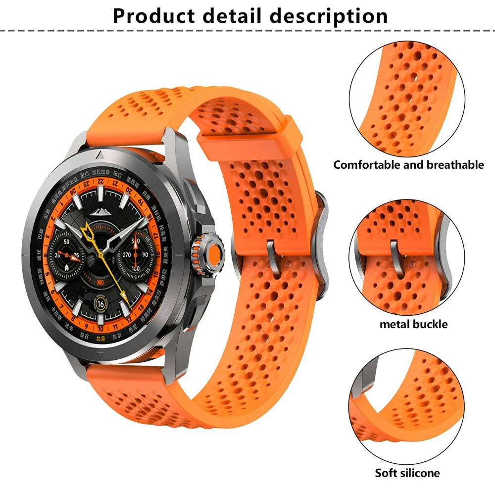 KALEBOL For Xiaomi Watch S4 Sport Silicone Watch Band Adjustable Strap Replacement - Orange - 4