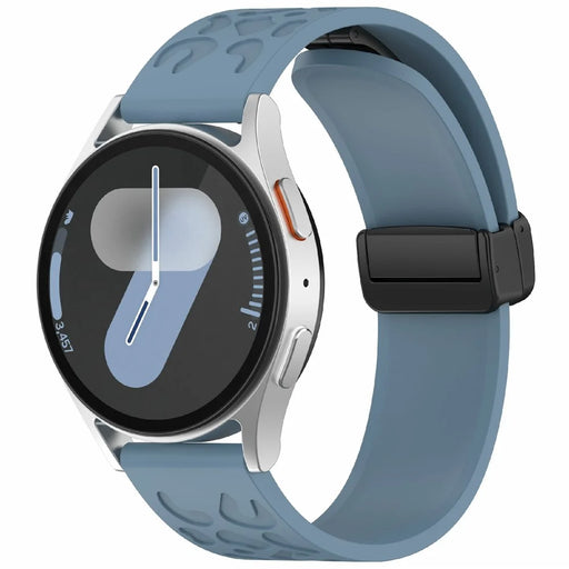 KALEBOL 18mm Magnetic Silicone Strap for Huawei Watch GT 5 41mm / GT 4 41mm / Garmin Venu 3S Leopard Print Watch Band - Cyan - 2