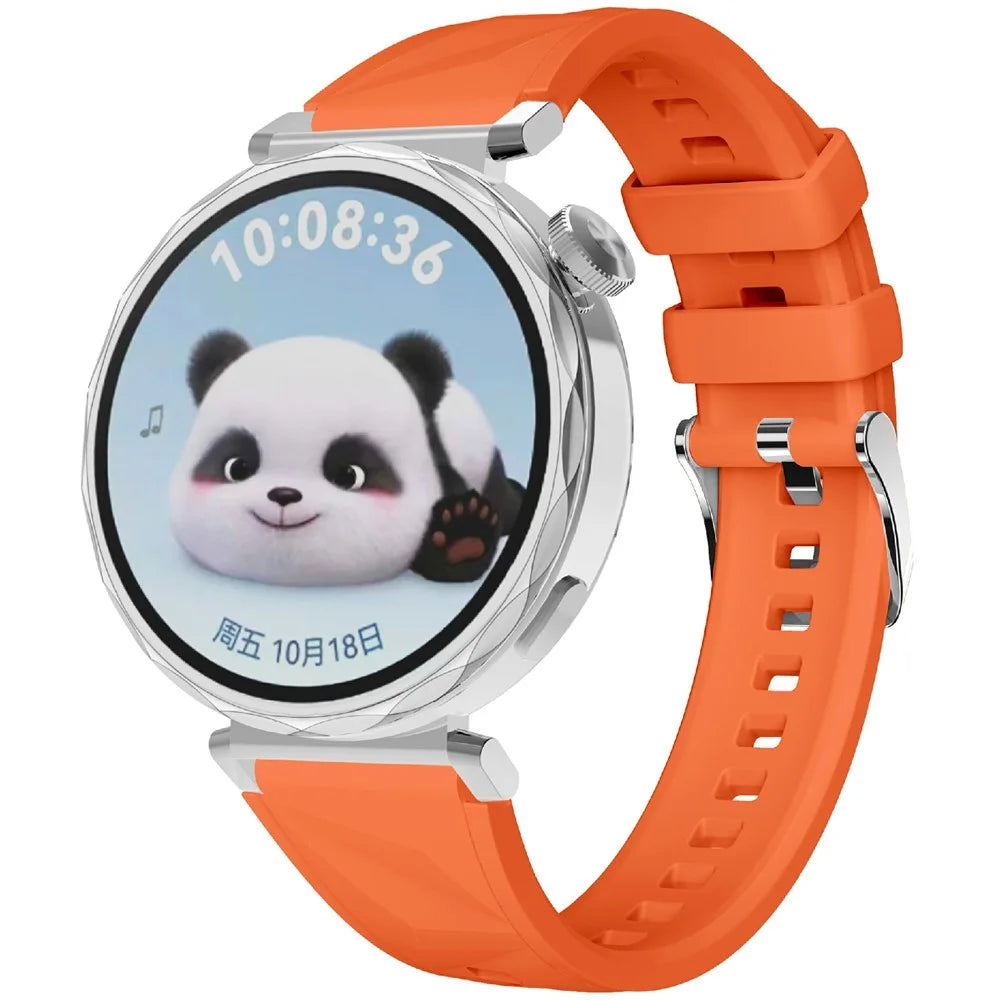 KALEBOL 18mm Watch Band For Huawei Watch GT 5 41mm / Watch GT 4 41mm / Garmin Venu 3S Sport Replacement Silicone Strap - Orange - 2