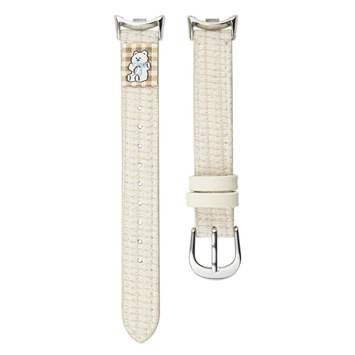 Watch Strap for Xiaomi Smart Band 9 NFC / 9 / 8 NFC / 8 Slim Waffle Pattern Cartoon Wrist Band - White - 1