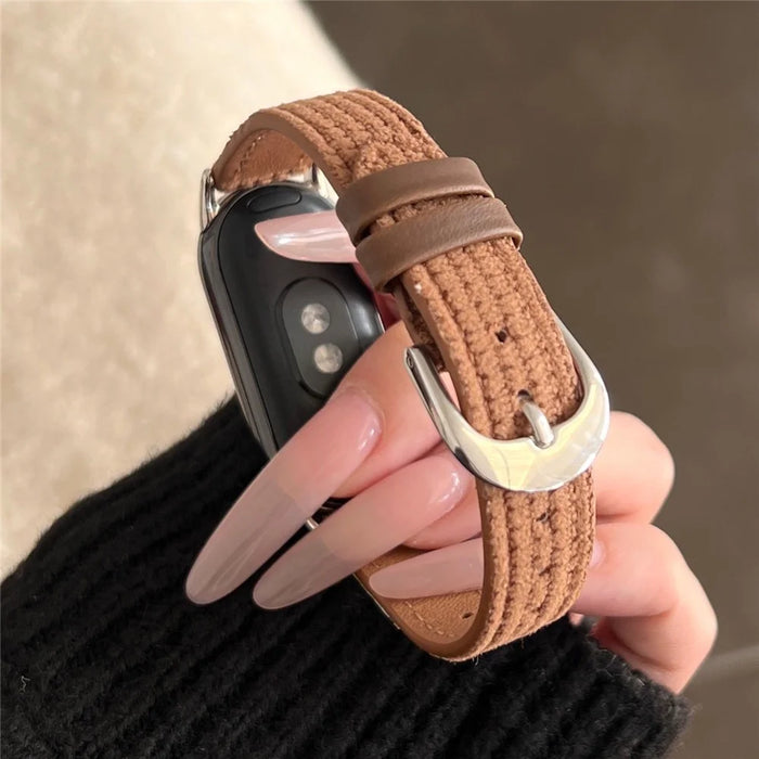 Watch Strap for Xiaomi Smart Band 9 NFC / 9 / 8 NFC / 8 Slim Waffle Pattern Cartoon Wrist Band - White - 3