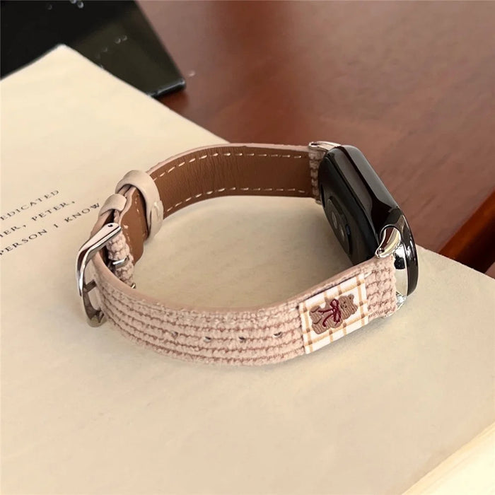 Watch Strap for Xiaomi Smart Band 9 NFC / 9 / 8 NFC / 8 Slim Waffle Pattern Cartoon Wrist Band - White - 4