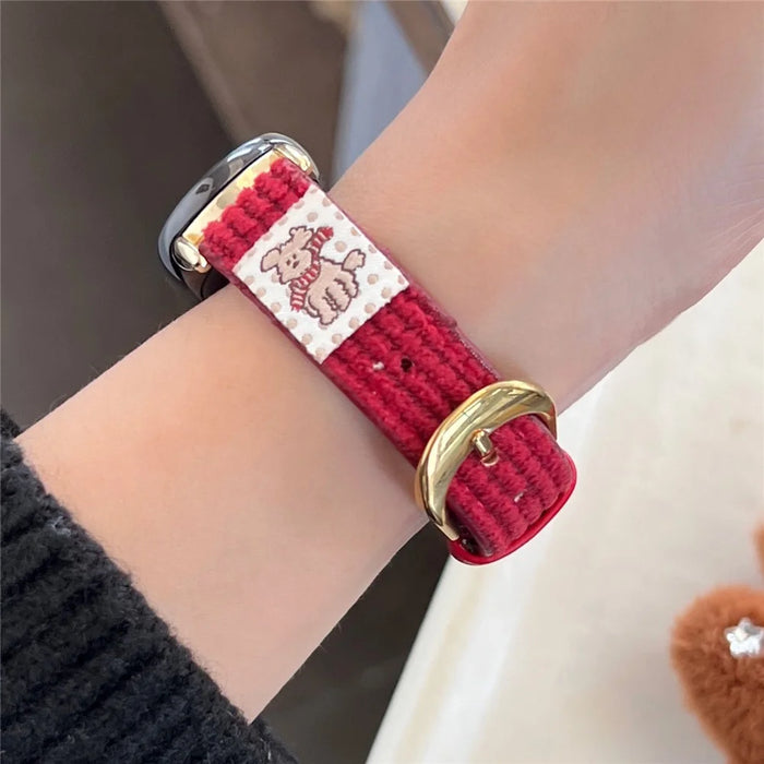 Watch Strap for Xiaomi Smart Band 9 NFC / 9 / 8 NFC / 8 Slim Waffle Pattern Cartoon Wrist Band - White - 7