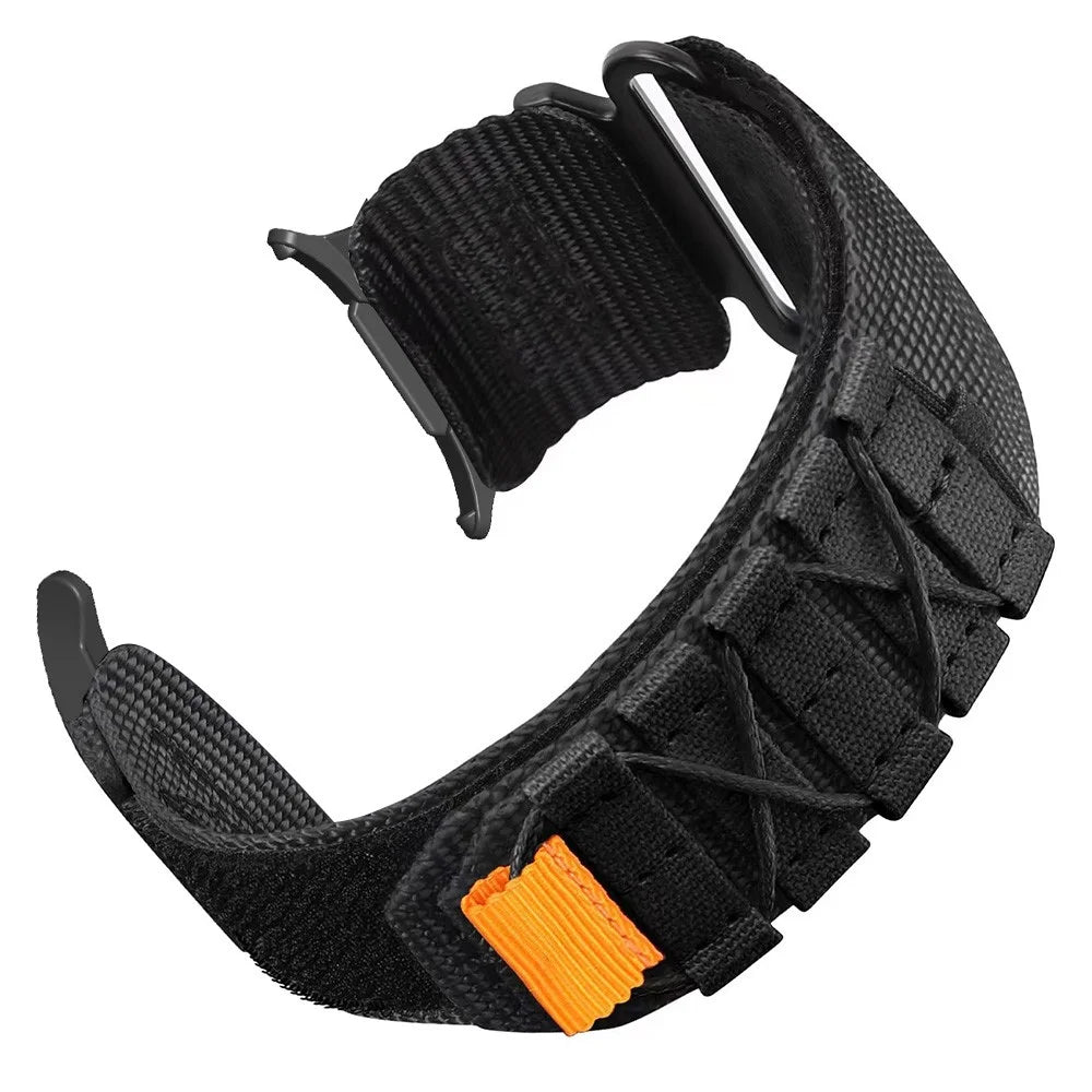 For Samsung Galaxy Watch Ultra2 47mm / Watch Ultra (2025) 47mm / Watch Ultra 47mm Nylon Magic Tape Watch Band Military Style Adjustable Strap - Black - 2