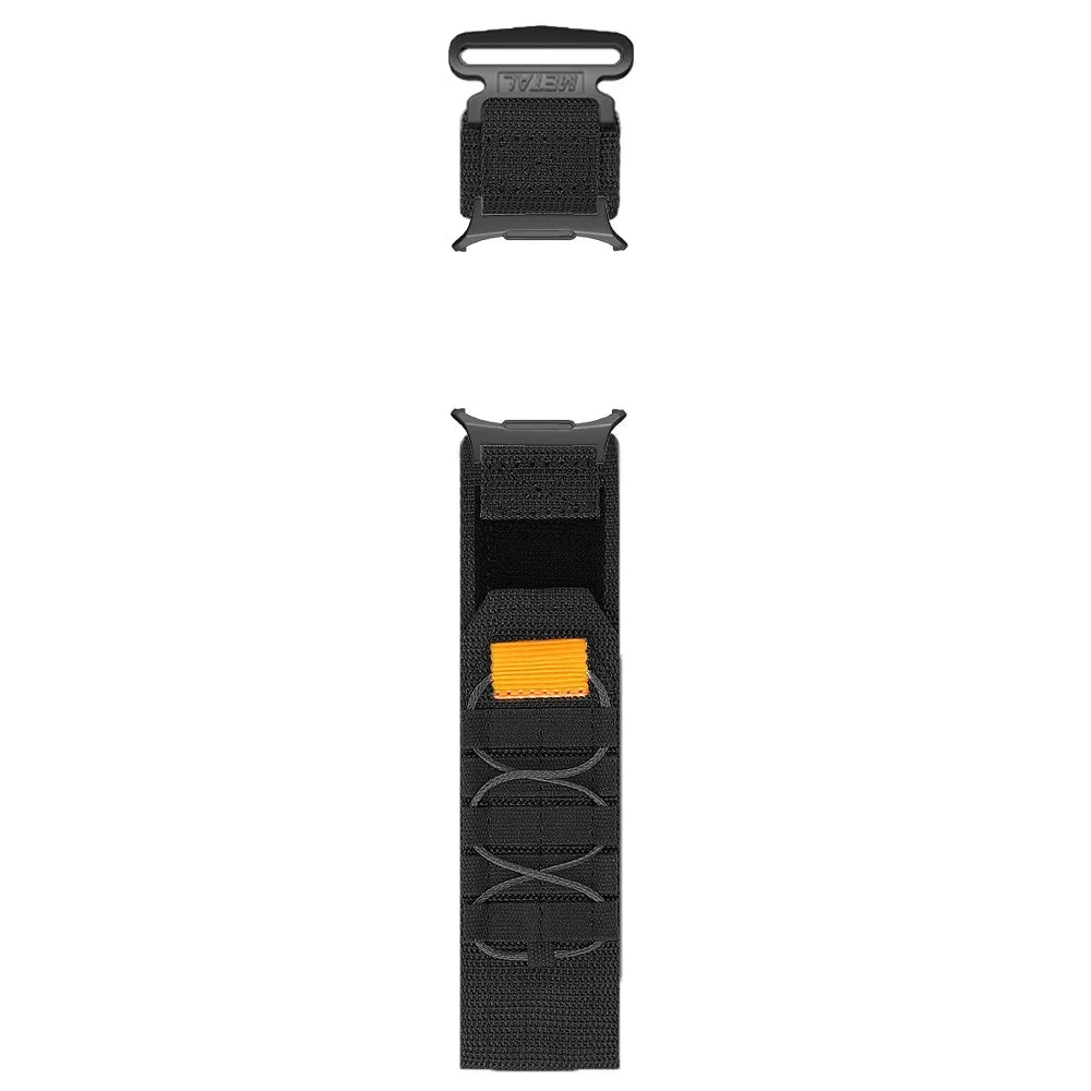 For Samsung Galaxy Watch Ultra2 47mm / Watch Ultra (2025) 47mm / Watch Ultra 47mm Nylon Magic Tape Watch Band Military Style Adjustable Strap - Black - 3