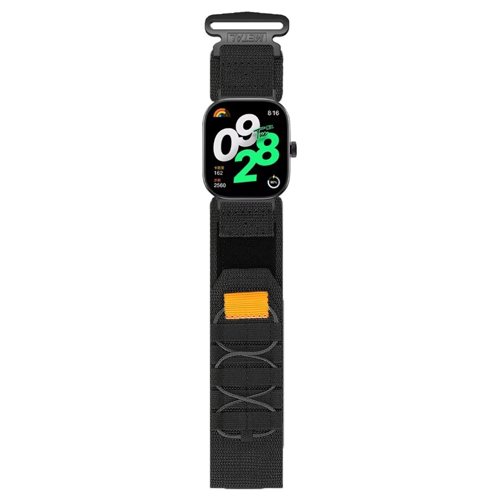 Adjustable Strap for Xiaomi Smart Band 10 Pro / 9 Pro / 8 Pro / Redmi Watch 6 / 5 / 4 Nylon Magic Tape Watch Band - Black - 4