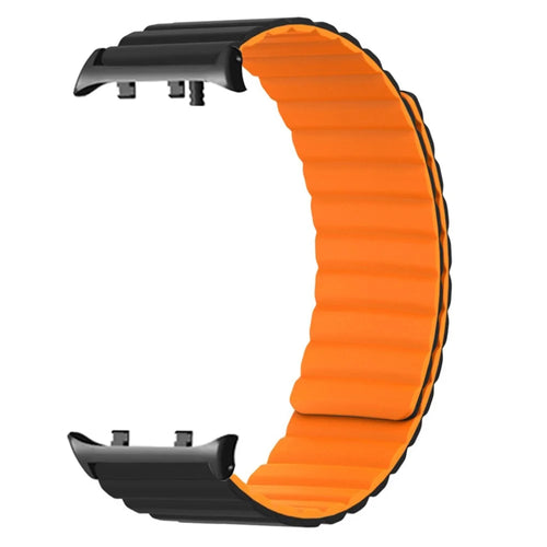 For Huawei Watch D2 Silicone Watch Band Magnetic Replacement Strap - Black  /  Orange - 1