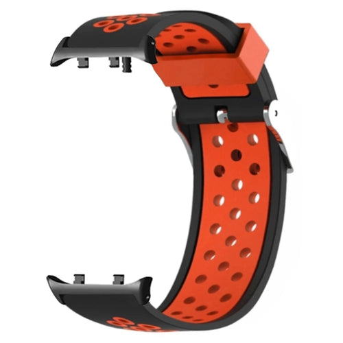 For Huawei Watch D2 Silicone Watch Band Adjustable Breathable Replacement Strap - Black  /  Red - 1