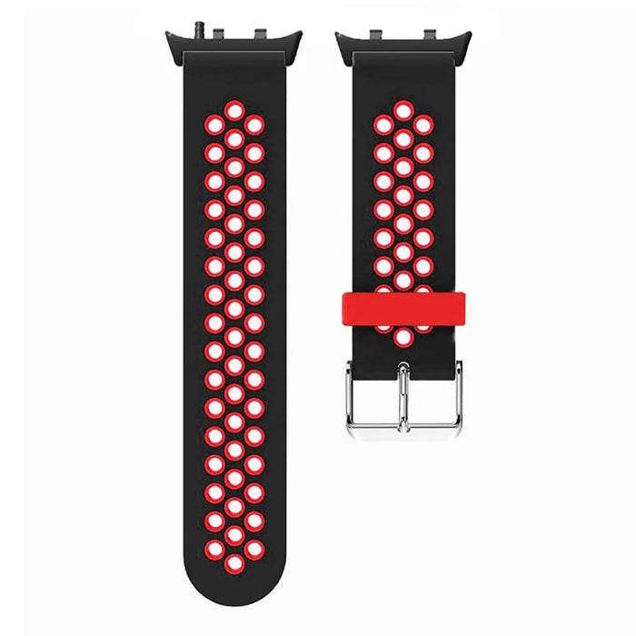 For Huawei Watch D2 Silicone Watch Band Adjustable Breathable Replacement Strap - Black  /  Red - 3
