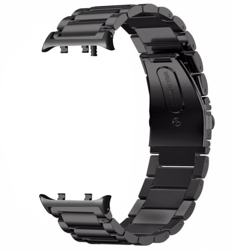 For Huawei Watch D2 Replacement Watch Strap Three-Bead Solid Stainless Steel Wrist Band - Black - 1