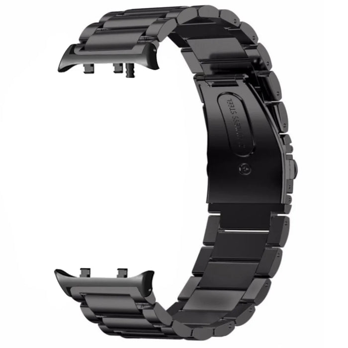 For Huawei Watch D2 Replacement Watch Strap Three-Bead Solid Stainless Steel Wrist Band - Black - 1