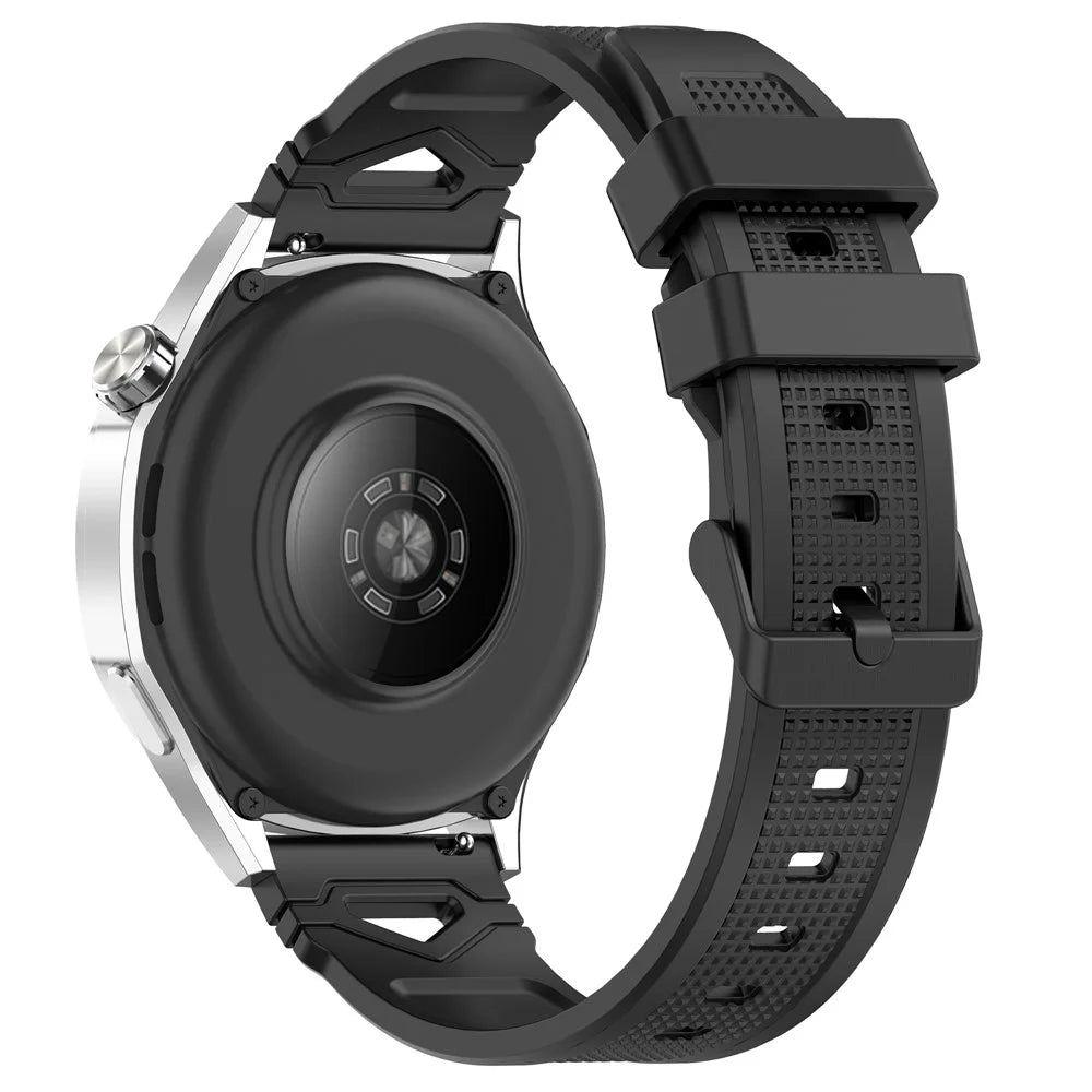 22mm Universal Silicone Watch Band For Huawei Watch GT 5 Pro 46mm  /  GT 5 46mm  /  GT 4 46mm Dotted Texture Strap - Black - 1