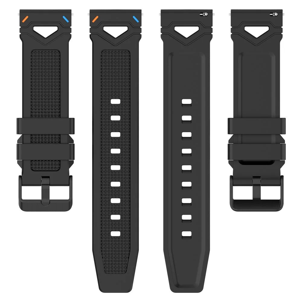 22mm Universal Silicone Watch Band For Huawei Watch GT 5 Pro 46mm  /  GT 5 46mm  /  GT 4 46mm Dotted Texture Strap - Black - 5