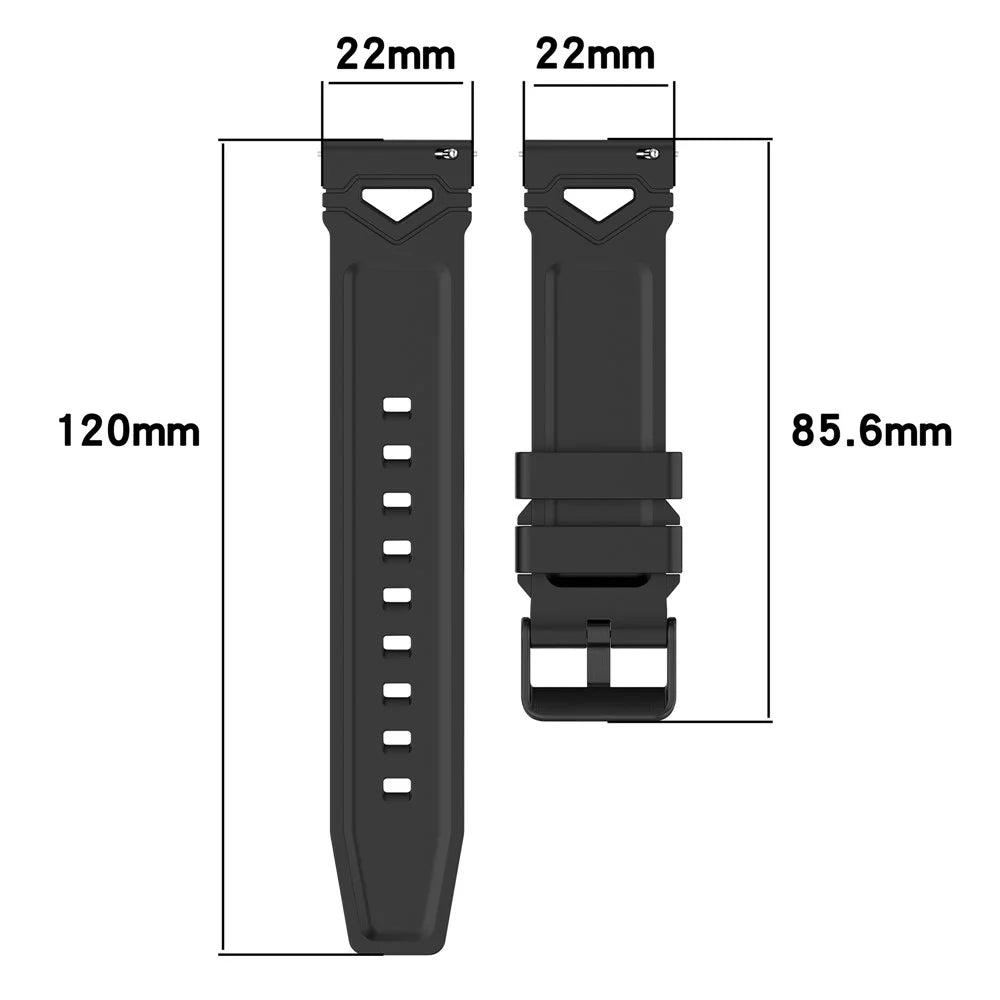 22mm Universal Silicone Watch Band For Huawei Watch GT 5 Pro 46mm  /  GT 5 46mm  /  GT 4 46mm Dotted Texture Strap - Black - 6