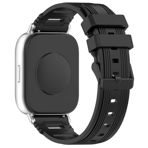 22mm Universal Silicone Watch Band For Huawei Watch GT 5 Pro 46mm  /  GT 5 46mm  /  GT 4 46mm Vertical Stripes Strap - Two Color  /  Black - 1