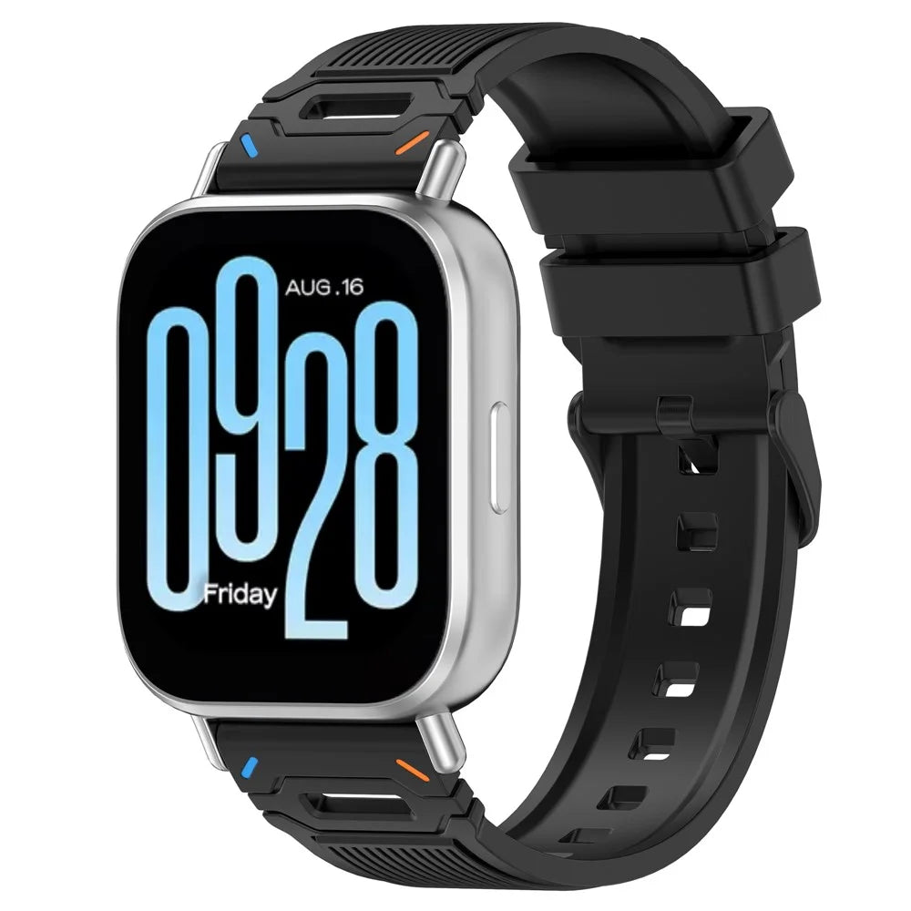 22mm Universal Silicone Watch Band For Huawei Watch GT 5 Pro 46mm  /  GT 5 46mm  /  GT 4 46mm Vertical Stripes Strap - Two Color  /  Black - 4