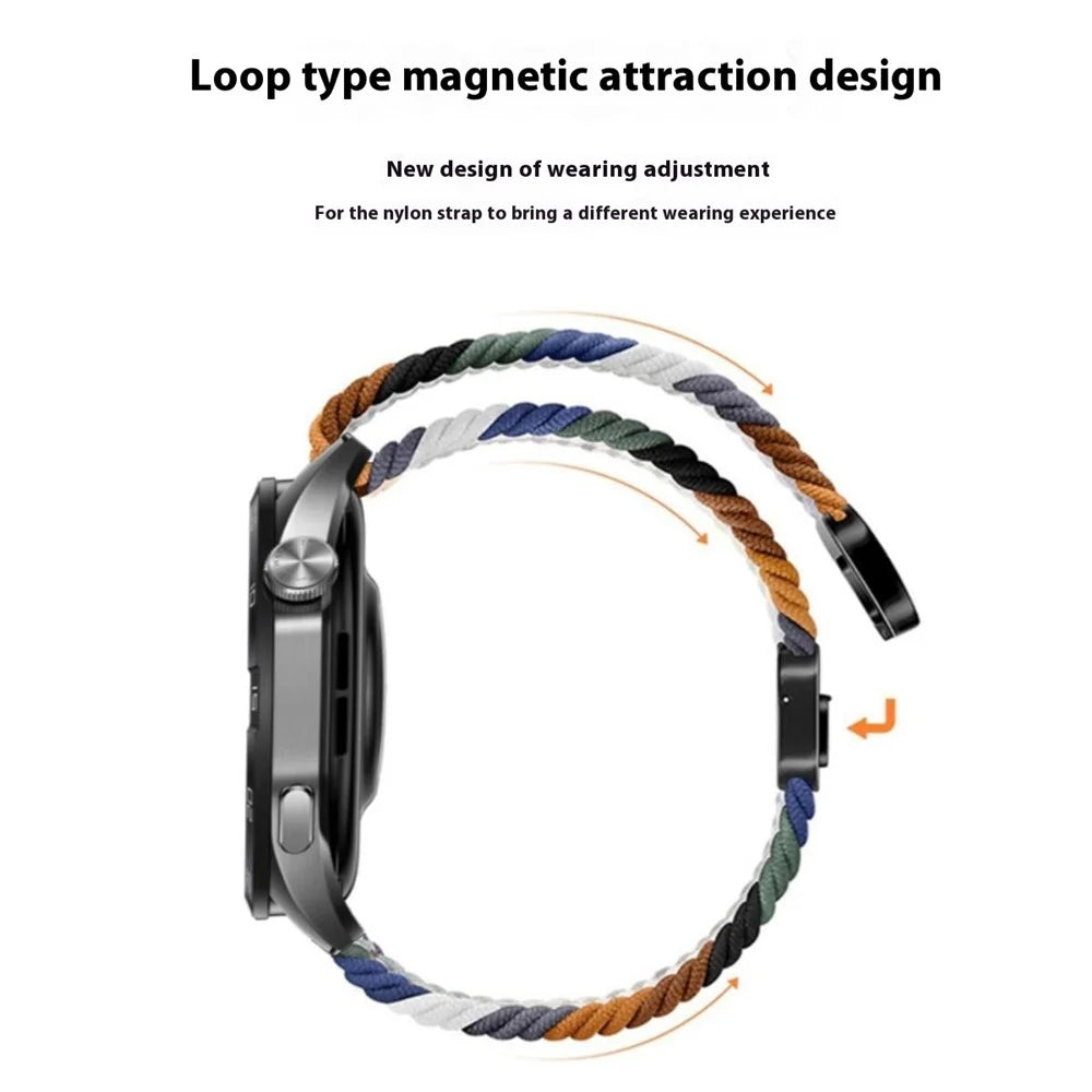 Watch Strap For Xiaomi Smart Band 10 Pro / 9 Pro / 8 Pro / Redmi Watch 6 / 5 / 4 Magnetic Stretchy Nylon Woven Band - Olive Green + Black Buckle - 3