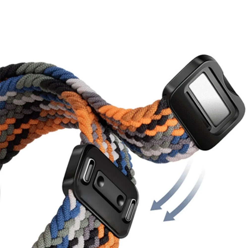Watch Strap For Xiaomi Smart Band 10 Pro / 9 Pro / 8 Pro / Redmi Watch 6 / 5 / 4 Magnetic Stretchy Nylon Woven Band - Olive Green + Black Buckle - 5
