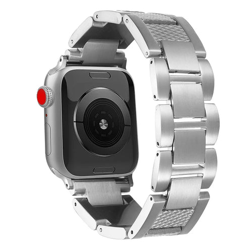 3-Bead Watch Strap for Apple Watch Ultra 3 2 1 49mm / Series 11 10 46mm / 9 8 7 45mm / SE3 SE2 SE 6 5 4 44mm / 3 2 1 42mm Stainless Steel Wrist Band - Silver - 1