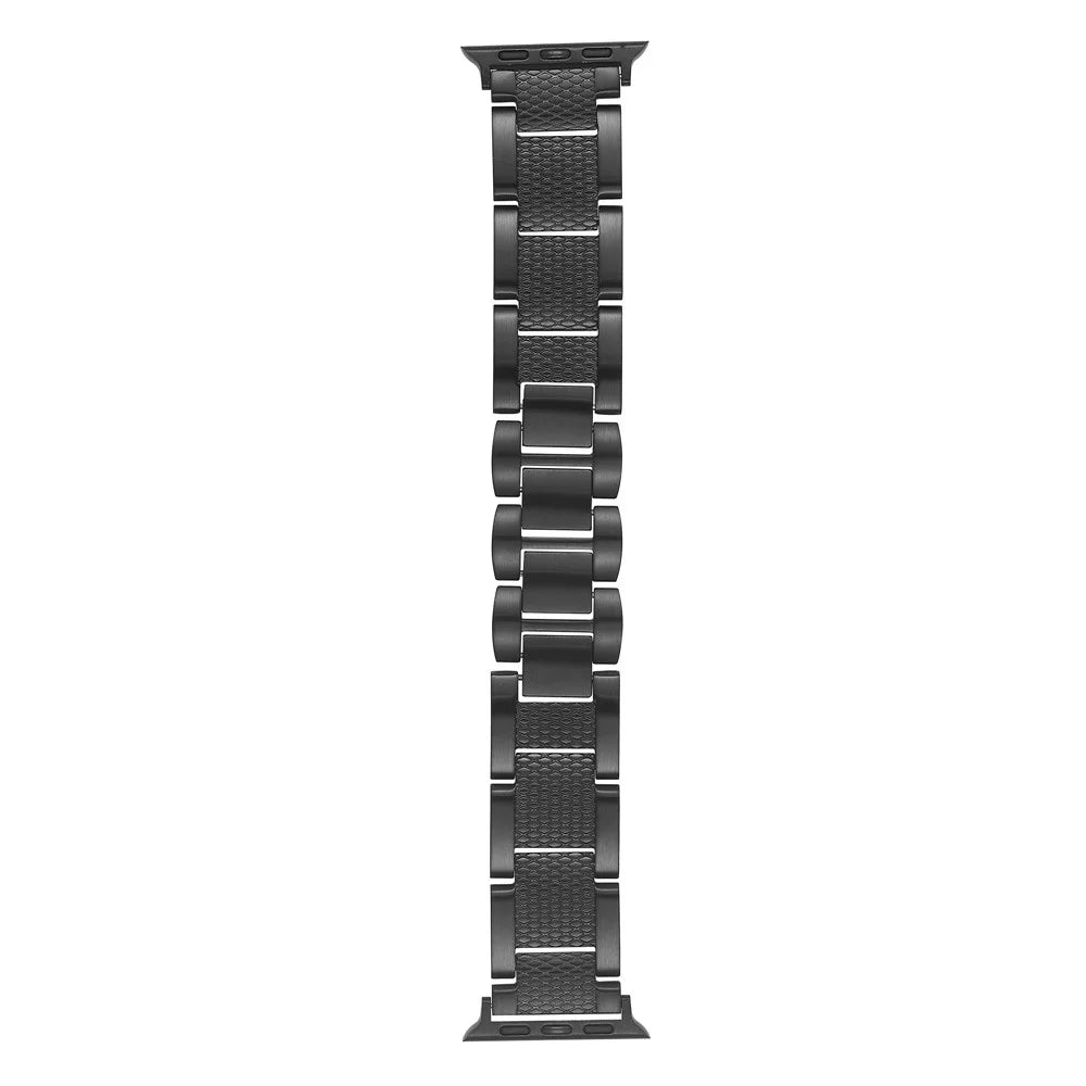 3-Bead Watch Strap for Apple Watch Series 11 10 42mm / 9 8 7 41mm / SE3 SE2 SE 6 5 4 40mm / 3 2 1 38mm Stainless Steel Wrist Band - Black - 2