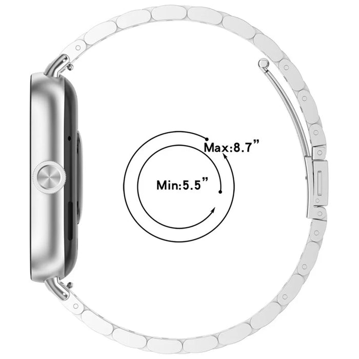 For vivo Watch GT Strap Replacement 3-Bead Silver Metal Watch Band - 5