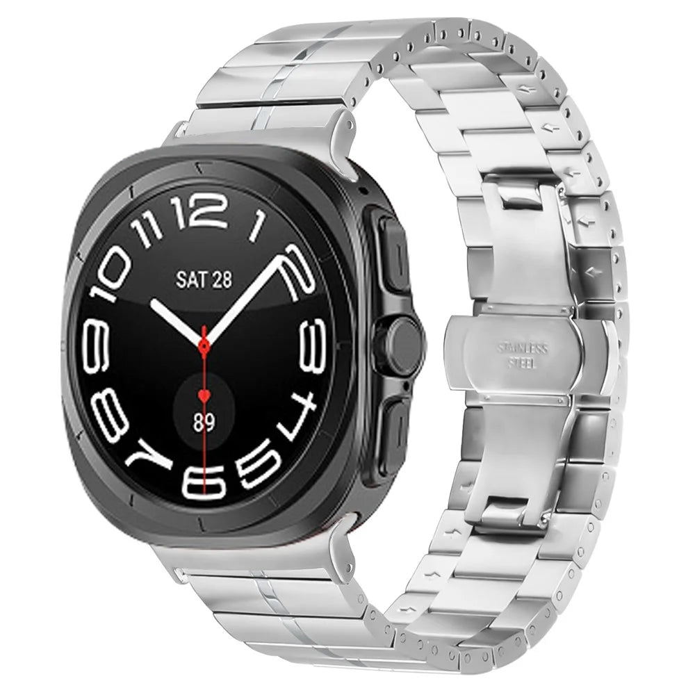 Bulk Purchasing Watch Strap for Samsung Galaxy Watch Ultra2 47mm / Watch Ultra (2025) 47mm / Watch Ultra 47mm Stainless Steel Silver Band Butterfly Buckle - 2
