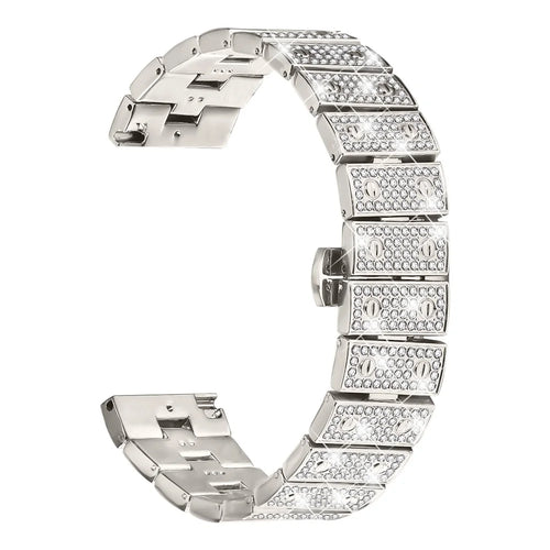 For Haylou GST (LS09B) Watch Band Alloy Metal Rhinestones Decor Strap with Butterfly Clasp - Starlight - 1