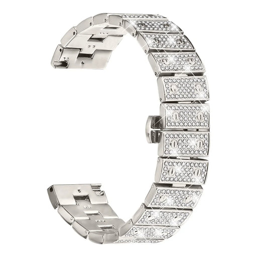 For Haylou GST (LS09B) Watch Band Alloy Metal Rhinestones Decor Strap with Butterfly Clasp - Starlight - 1