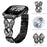 For Fitbit Versa Lite Watch Band Butterfly Rhinestones Decor Alloy Metal Strap - Black - 4