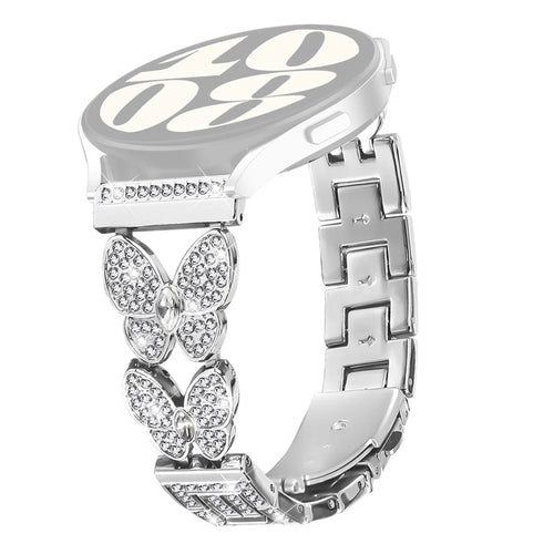 For Honor Watch GS Pro Band Butterfly Rhinestones Decor Silver Alloy Metal Watch Strap - 1