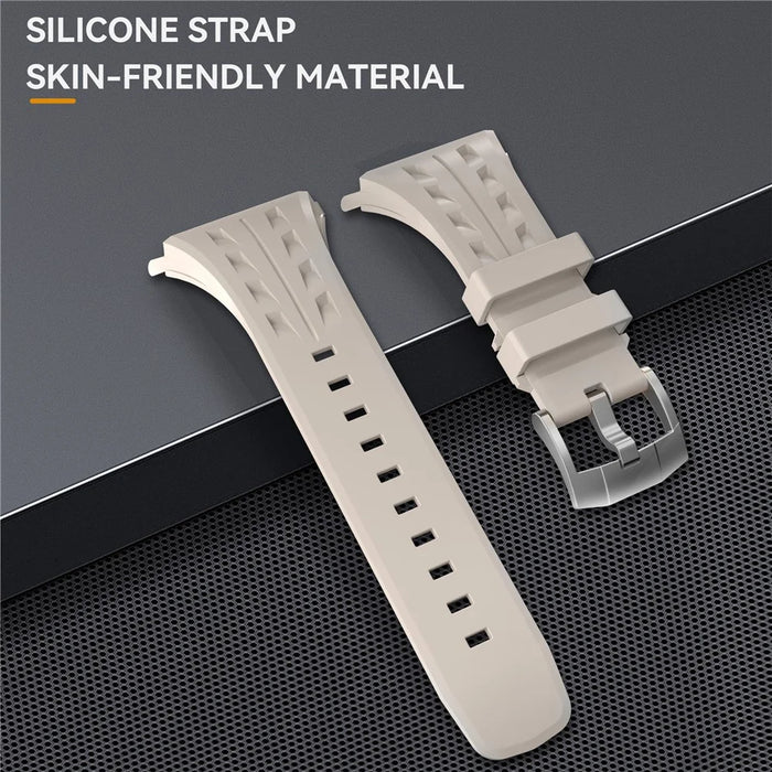 SHELLBOX For Apple Watch Series 10 46mm Metal Anti Drop Modification Watch Case with Band - Steel Color+White - 3