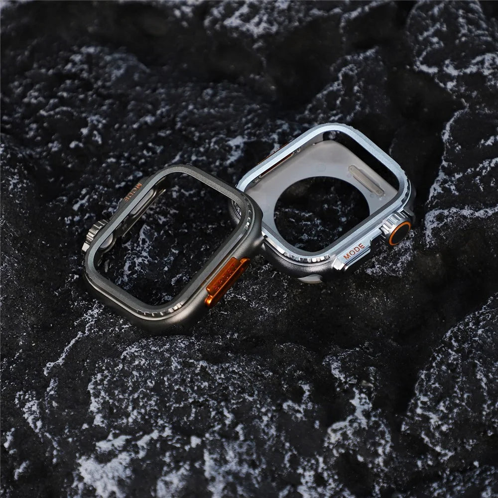 For Apple Watch Series 11 / 10 46mm Metal Case Watch Protective Cover - Titanium - 6
