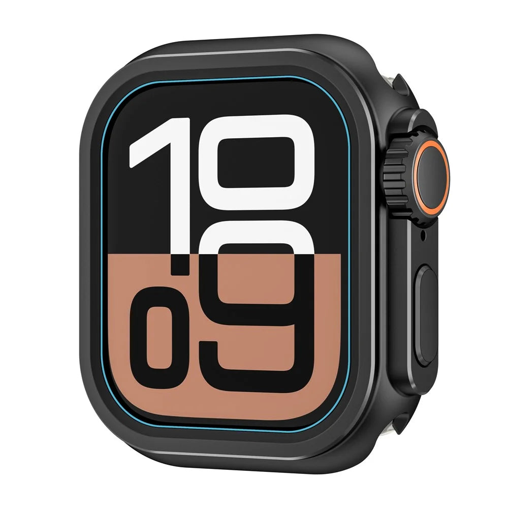 For Apple Watch Series 11 / 10 46mm Watch Case Zinc Alloy + PC Protective Cover - Black - 1