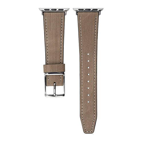Leather Strap for Apple Watch Ultra 3 2 1 49mm / Series 11 10 46mm / 9 8 7 45mm / SE3 SE2 SE 6 5 4 44mm / 3 2 1 42mm Tree Texture Watch Band - Light Coffee - 1