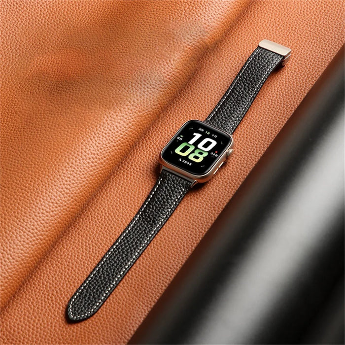 For Honor Watch 5 Leather Strap Magnetic Buckle Smart Watch Wristband - Orange - 4