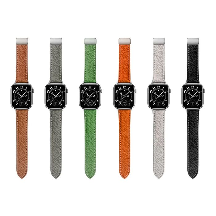 For Honor Watch 5 Leather Strap Magnetic Buckle Smart Watch Wristband - Orange - 7
