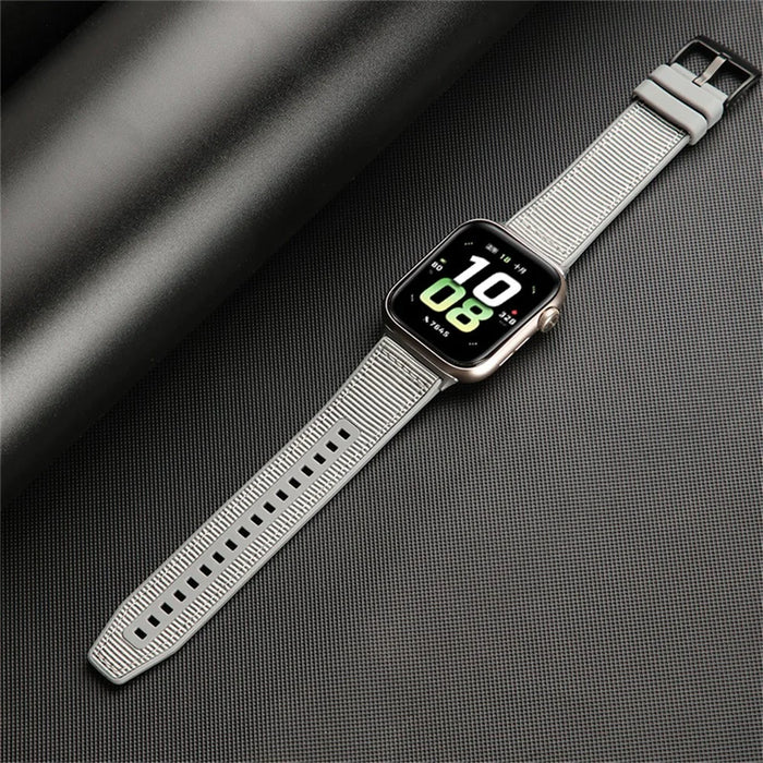 For Honor Watch 5 Replacement Watch Strap Nylon + Silicone Adjustable Wrist Band - Grey - 2