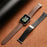 For Honor Watch 5 Leather Strap Folding Magnetic Buckle Pointed Tail Watch Band - Black - 5
