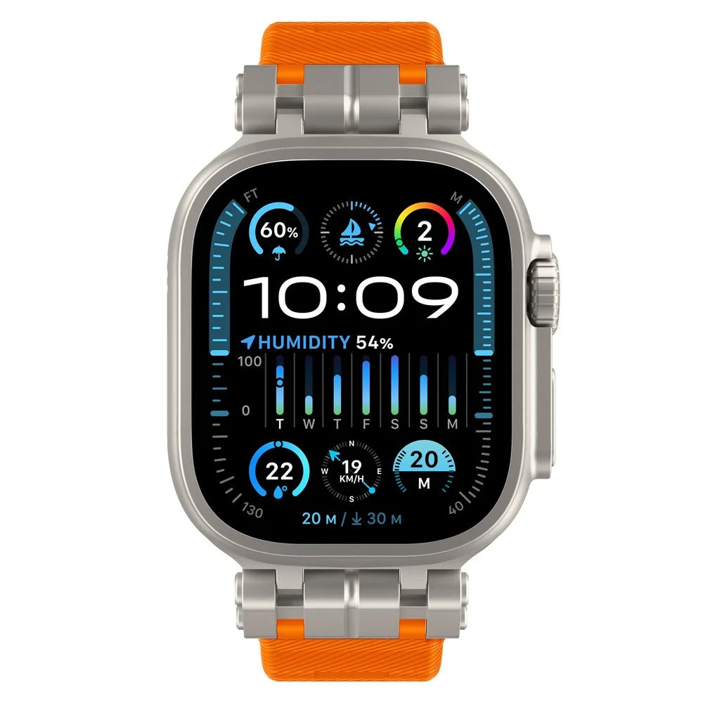 H016 Watch Strap For Apple Watch Ultra 3 2 1 49mm / Series 11 10 46mm / 9 8 7 45mm / SE3 SE2 SE 6 5 4 44mm / 3 2 1 42mm TPU Watch Band - Titanium Orange - 3