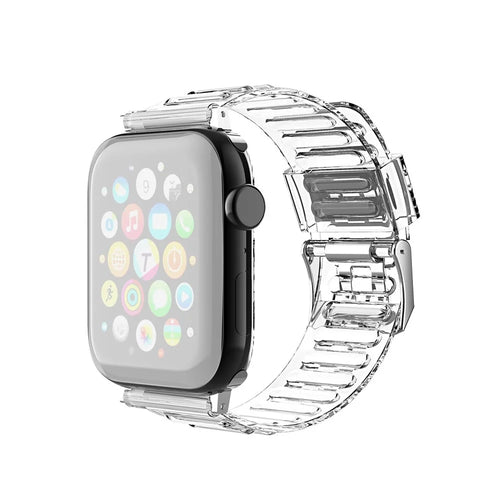 Soft TPU Smart Watch Replacement Strap for Apple Watch Series 11 10 42mm / 9 8 7 41mm / SE3 SE2 SE 6 5 4 40mm / 3 2 1 38mm  - Transparent - 1
