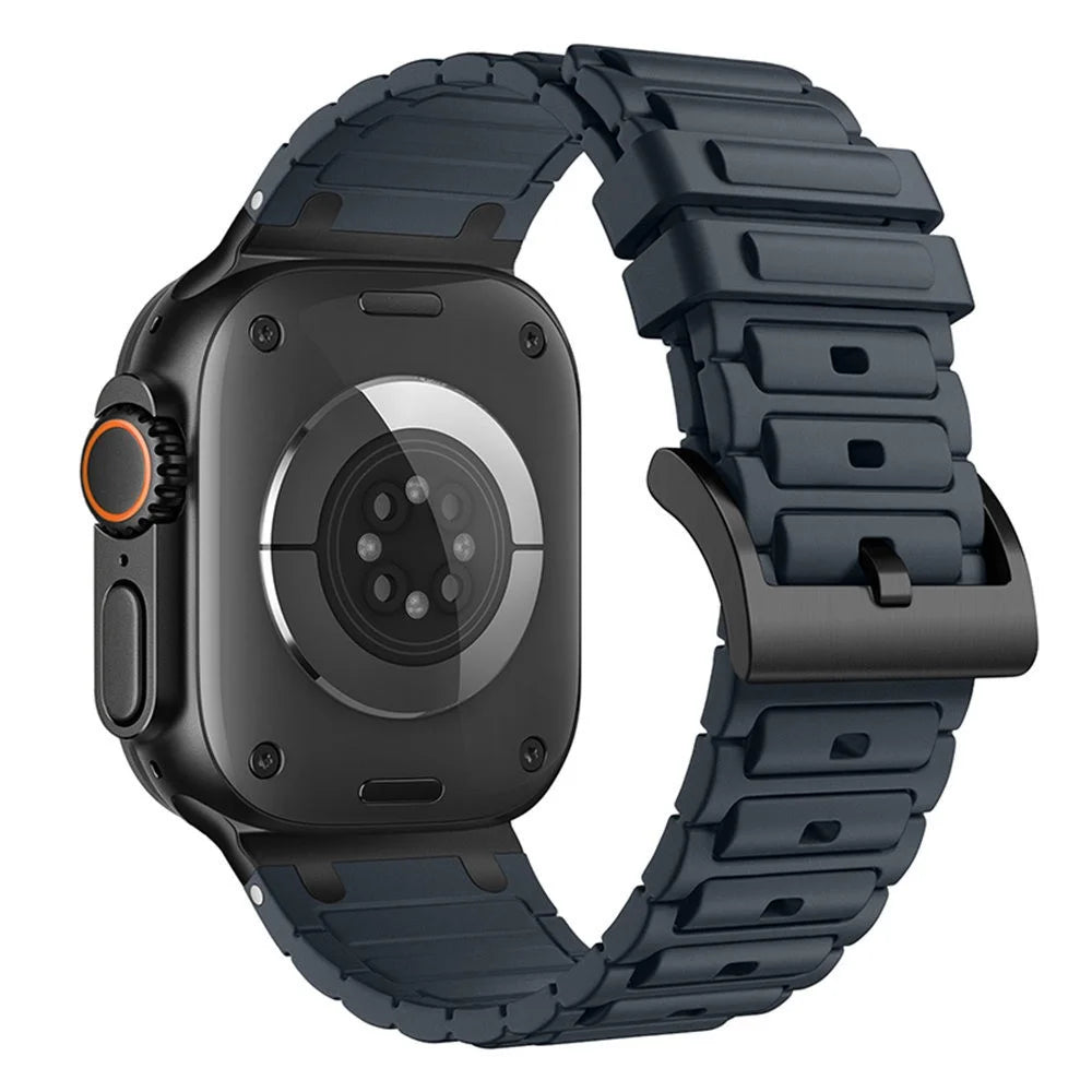 Thickened Silicone Strap for Apple Watch Series 11 10 42mm / 9 8 7 41mm / SE3 SE2 SE 6 5 4 40mm / 3 2 1 38mm Watch Band - Midnight - 1